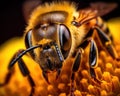 honeybee head macro view