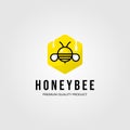 Honeybee hexagon logo village farm vector illustration design Royalty Free Stock Photo