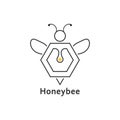 Honeybee like thin line logo Royalty Free Stock Photo