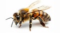 The Honeybee Macro Shot.AI generated image Royalty Free Stock Photo