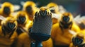 Honeybees clustered around a microphone Royalty Free Stock Photo
