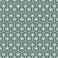 Honeycomb background. Blue colors repeated hexagon tiles wallpaper. Seamless pattern with classic geometric ornament Royalty Free Stock Photo