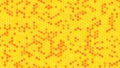 Honeycomb or beehive grid cell random color of gold or yellow color tone for background or Hexagonal cell texture. With 4k resolu