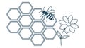 Honeycomb with Bees and Flower Vector for Ecosystem, vector design Generative AI Royalty Free Stock Photo