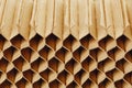 Honeycomb cells of cardboard stiffening rib background