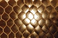 Honeycomb cells of cardboard stiffening rib background Royalty Free Stock Photo