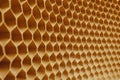 Honeycomb cells of cardboard stiffening rib background Royalty Free Stock Photo