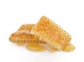 Honeycomb close up on a white background. Royalty Free Stock Photo