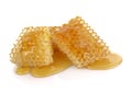 Honeycomb close up on a white background. Royalty Free Stock Photo