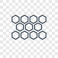 Honeycomb concept vector linear icon isolated on transparent background, Honeycomb concept transparency logo in outline style Royalty Free Stock Photo