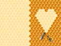 Honeycomb cut in heart form Royalty Free Stock Photo