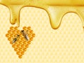 Honeycomb cut in heart form Royalty Free Stock Photo