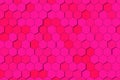 Honeycomb Grid tile random background or Hexagonal cell texture. in color Plastic Pink with dark or black shadow gradient. Tecnolo Royalty Free Stock Photo