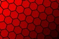 Honeycomb Grid tile rotate background or Hexagonal cell texture. in color red and black border style with gradient.