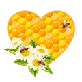 Honeycomb heart with flowers.