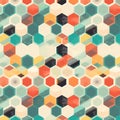 Honeycomb hexagons abstract background, seamless pattern
