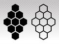 Honeycomb / honey comb flat icon with hexagon pattern for apps and websites Royalty Free Stock Photo