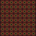 Honeycomb icon. Hexagon grid symbol. Red orange illustration. Vector pattern sign.