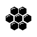 Honeycomb icon vector isolated on white background, Honeycomb sign , dark pictogram Royalty Free Stock Photo