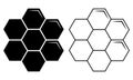 Honeycomb icons. Honey cells symbol