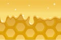 Honeycomb illustration for background with honey flow.