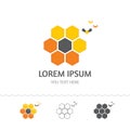 Honeycomb logo. Flat style. Vector illustration.