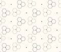 Honeycomb or molecular background, seamless hexagons pattern, illustration