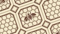 Honeycomb Pattern with Bee, Nature Inspired Geometric Design, vector design Generative AI Royalty Free Stock Photo