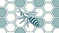 Honeycomb Pattern with Bee, Nature Inspired Geometric Design, vector design Generative AI Royalty Free Stock Photo