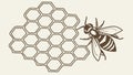 Honeycomb pattern with bee scientific structure apiary bee colony hexagon array, vector design Generative AI Royalty Free Stock Photo