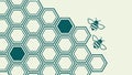 Honeycomb Pattern with Bees Vector Illustration, vector design Generative AI Royalty Free Stock Photo