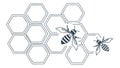 Honeycomb Pattern with Busy Bees Icon, vector design Generative AI Royalty Free Stock Photo