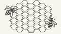 Honeycomb Pattern with Two Bees, Nature\'s Efficiency, vector design Generative AI Royalty Free Stock Photo