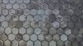 Honeycomb patterned road tile gray texture background