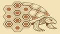 Honeycomb Patterned Turtle, Nature\'s Geometric Shell Design, vector design Generative AI Royalty Free Stock Photo