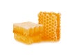 Honeycomb pieces isolated on white background Royalty Free Stock Photo