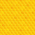 Honeycomb seamless pattern. Bright Golden sun background. Royalty Free Stock Photo