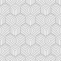 Honeycomb seamless pattern. Repeating hexagon lattice. Repeated black line isolated on white background. Modern honey design