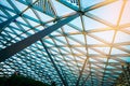 Honeycomb shaped glass ceiling in the business center