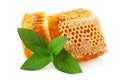 Honeycomb slice with mint