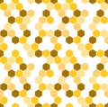 Honeycomb vector background. Seamless pattern with colored hexagons. Geometric texture, ornament of brown, white and Royalty Free Stock Photo