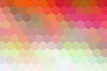 Honeycombs pattern. Multi-colored rectangular pixel background. The texture consisting of multi-colored hexagons
