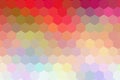 Honeycombs pattern. Multi-colored rectangular pixel background. The texture consisting of multi-colored hexagons