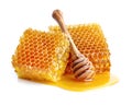 Honeycombs with spoon Royalty Free Stock Photo