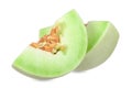 Honeydew melon isolated on white clipping path Royalty Free Stock Photo