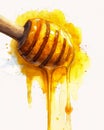 Honeyed Decay: A Romantic Illustration of Fructose on a Wooden C