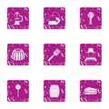 Honeyed icons set, grunge style