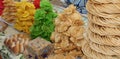 Honeyed treats in a market in Uzbekistan