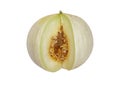 Honeydew melon, or honeymelon isolated on a white background