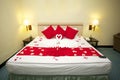 Honeymoon bed Royalty Free Stock Photo